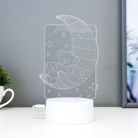 

Светильник сенсорный "Мишка на месяце" LED 7 цветов USB/от батареек белый