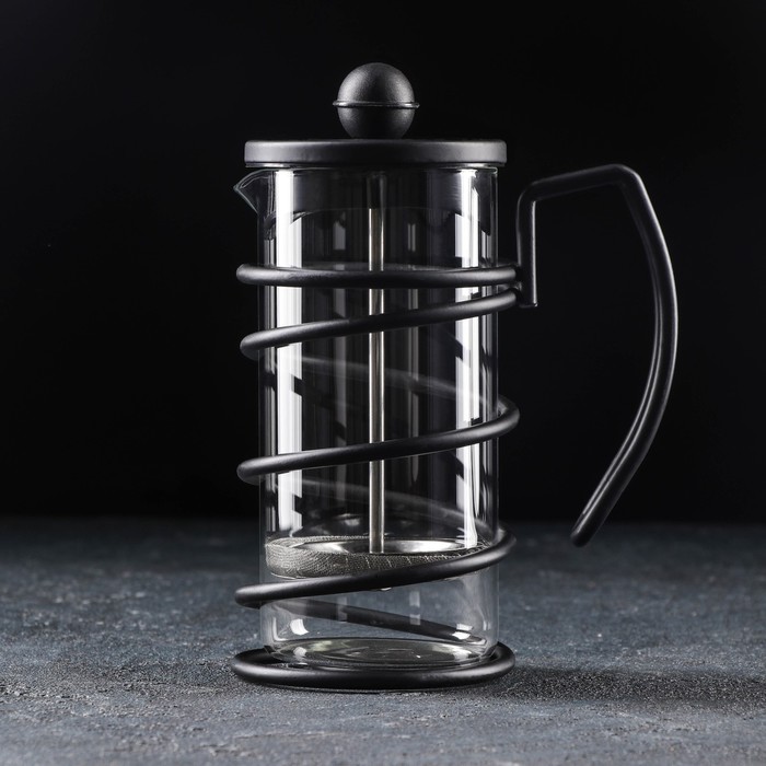 Чайник заварочный френч - пресс «Лофт», 350 мл, стекло, цвет чёрный