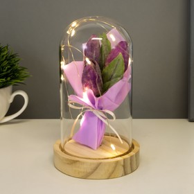 

Ночник "Тюльпаны" LED от батареек 3хLR1130 фиолетовые 9,5х9,5х16,5 см