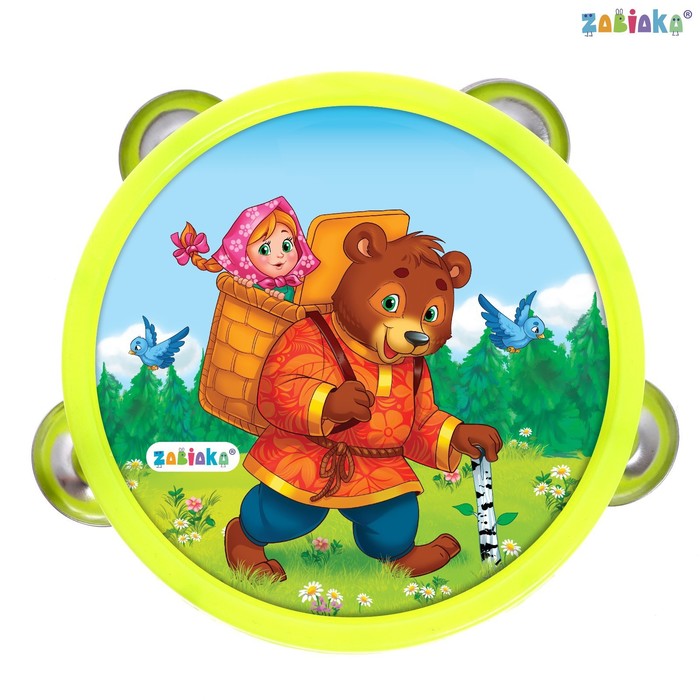 Музыкальная игрушка бубен «Машенька и медведь!» музыкальная игрушка бубен смешарики
