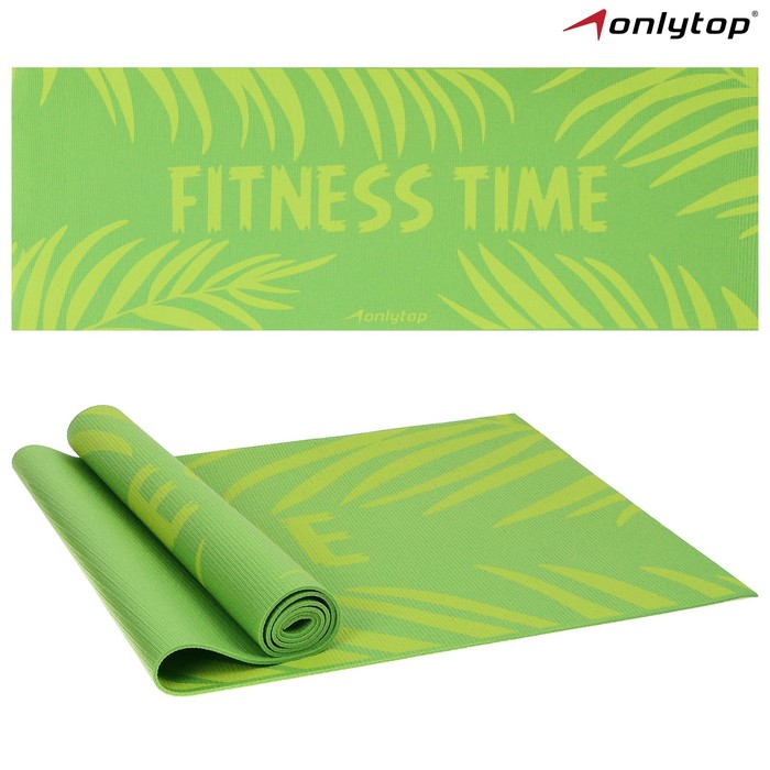 фото Коврик для фитнеса fitness time 173 х 61 х 0,4 см, цвет зелёный onlytop