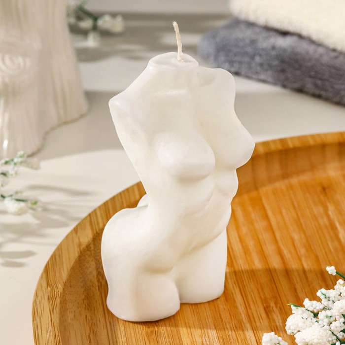 Свеча фигурная Женский силуэт, 10 см, белая фигурная свеча торс женский хрусталь молочная 10см