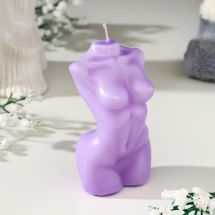 Свеча фигурная Женский силуэт, 10 см, лавандовая фигурная свеча торс женский хрусталь молочная 10см