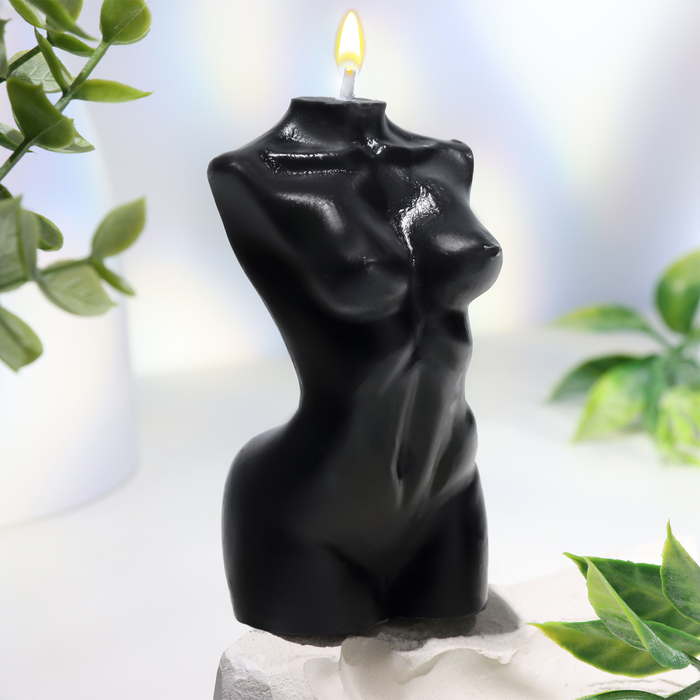 Свеча фигурная Женский силуэт, 10 см, черная фигурная свеча торс женский хрусталь молочная 10см