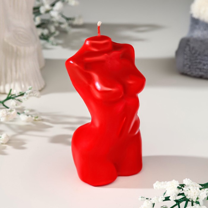 Свеча фигурная Женский силуэт, 10 см, красная фигурная свеча торс женский хрусталь молочная 10см 7311028