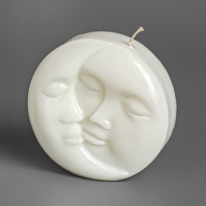 Свеча фигурная "Солнце и луна", 6х1,5 см, белая 7471634