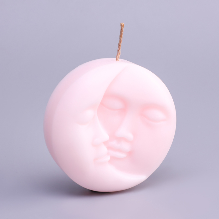 Свеча фигурная "Солнце и луна", 6х1,5 см, розовая 7581756