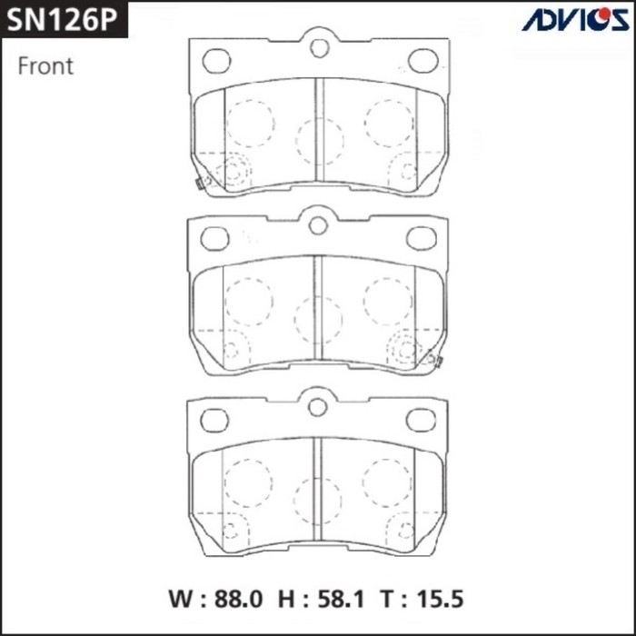 

Дисковые тормозные колодки ADVICS SN126P