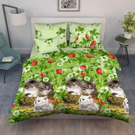 

КПБ семейный «Котята», размер 220х240 см, 145х215 см-2 шт, 70х70 см-2 шт