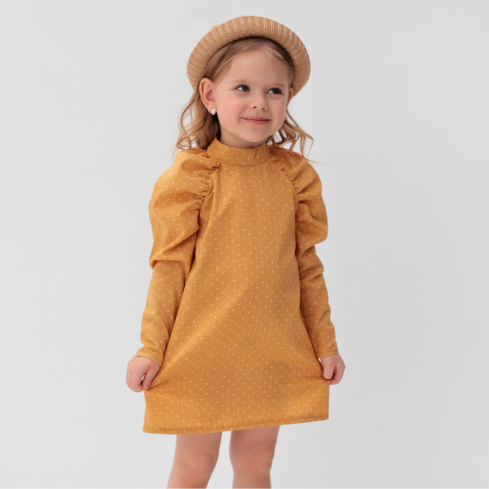 

Платье детское MINAKU: Cotton collection цвет горчица, рост 146