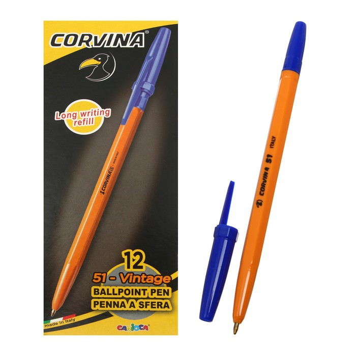 Ручка шариковая CORVINA 51 Vintage Box  Blue, желтый корпус, синяя 40243/02G