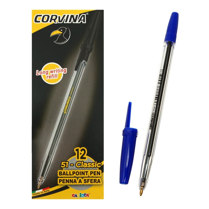 Ручка шариковая CORVINA 51 Classic Box Blue, прозрачный корпус, синяя 40243/02