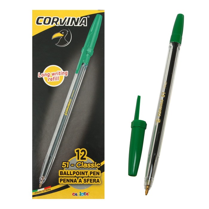 Ручка шариковая CORVINA 51 Classic Box Green, прозрачный корпус, зеленая 40243/04