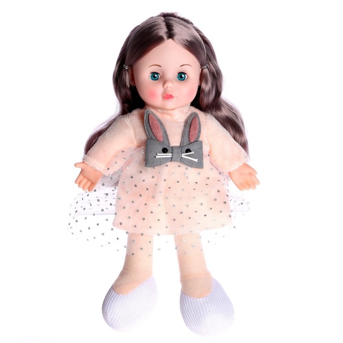Кукла мягконабивная «Милашка» 32 см, со звуком, в платье кукла даша в платье со звуком