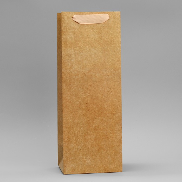 цена Пакет подарочный под бутылку, упаковка, «Крафтовый», 13 x 36 x 10 см