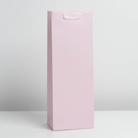 Пакет подарочный под бутылку, упаковка, «Розовый», 13 x 35 x 10 см