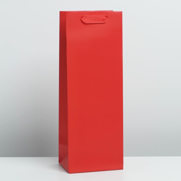 цена Пакет подарочный под бутылку, упаковка, «Красный», 13 x 36 x 10 см