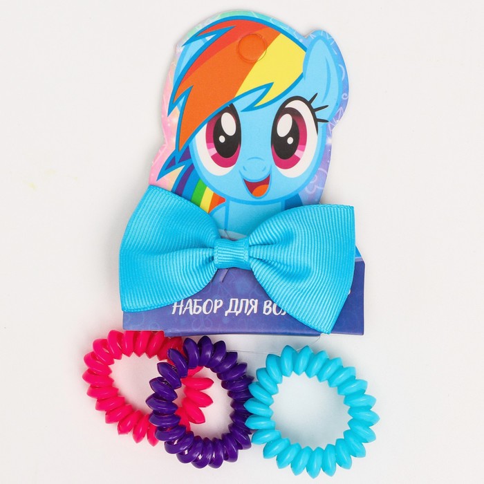 фото Набор для волос заколка+резинки 3 шт "радуга деш", my little pony hasbro