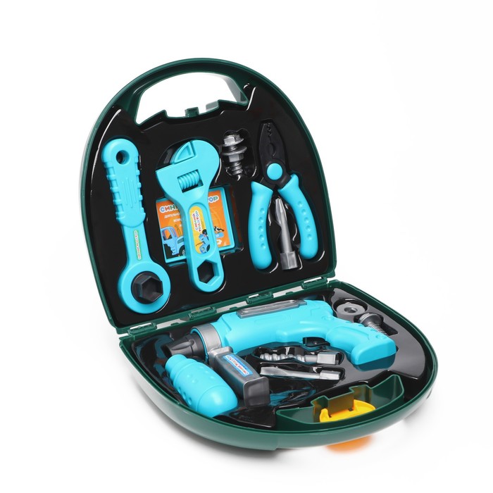 Игровой набор инструментов в чемоданчике, Синий трактор