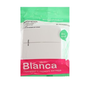

Выключатель SE Blanca, 6 А, 2 клавиши, IP20, накладной, с подсветкой, белый, BLNVA065111