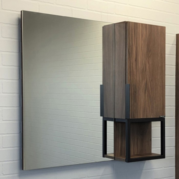Зеркало шкаф Comforty Равенна Лофт 90 для ванной комнаты, цвет дуб темно-коричневый