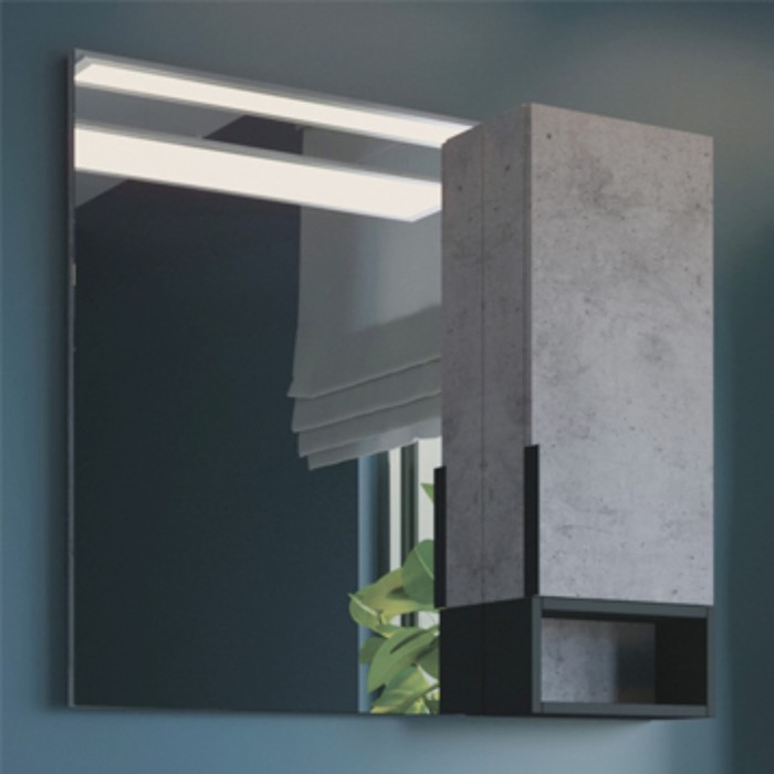 Зеркало шкаф Comforty Франкфурт 90 для ванной комнаты, цвет цвет бетон светлый цена и фото