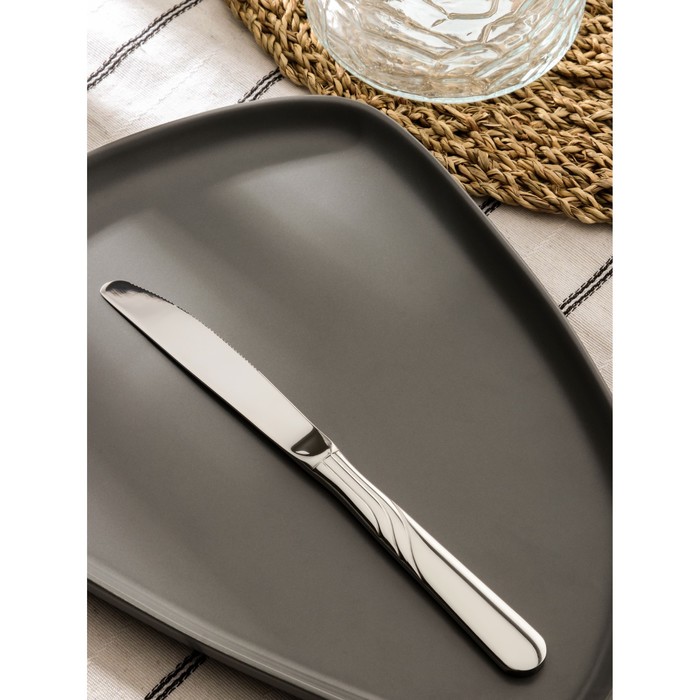 Нож столовый «София», h=21 см, толщина 1,8 мм, цвет серебряный