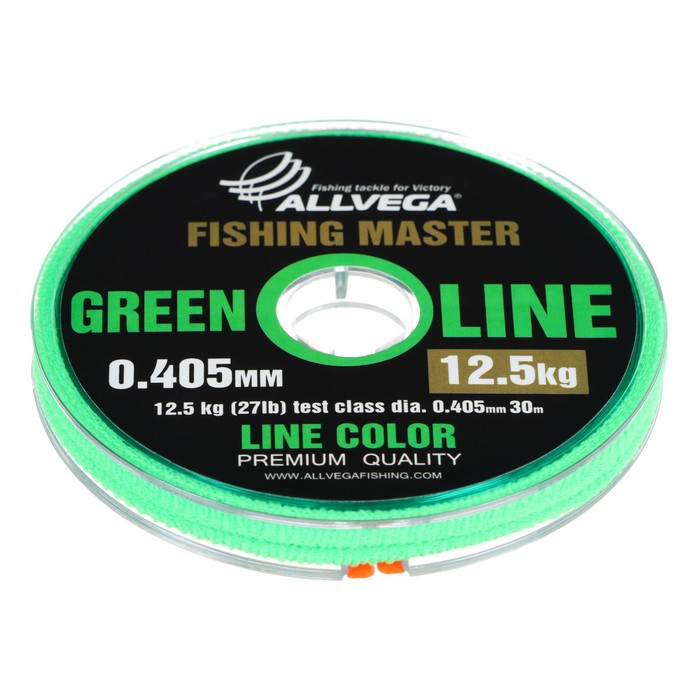 фото Леска монофильная allvega "fishing master" 30м 0,405мм, 12,5кг, зеленая