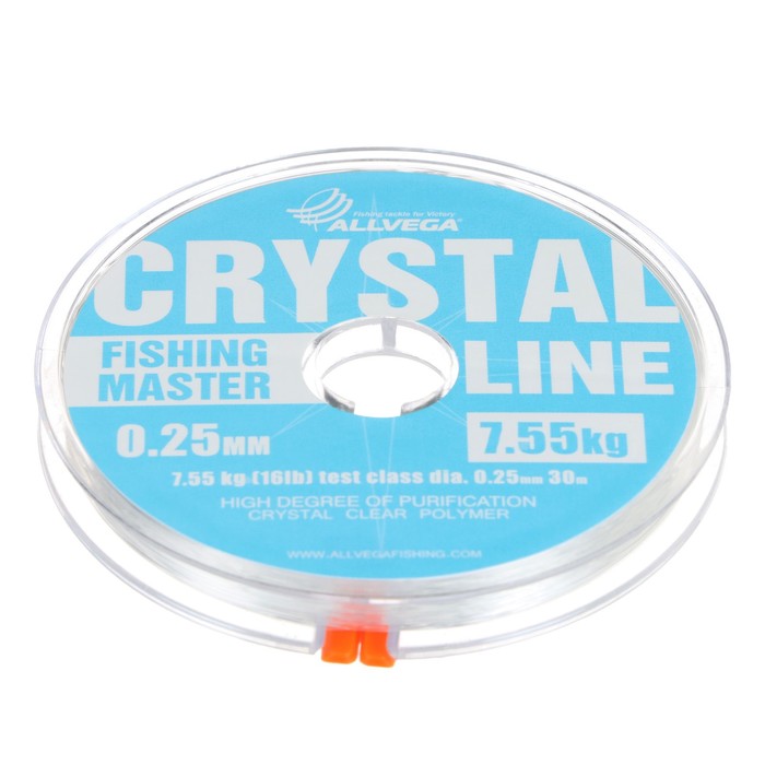 фото Леска монофильная allvega fishing master crystal, диаметр 0.25 мм, тест 7.55 кг, 30 м
