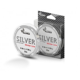 Леска монофильная ALLVEGA "Silver" 50м 0,16мм, 3,35кг, серебристая