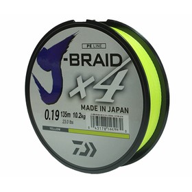 

Леска плетеная DAIWA J-Braid X4 0,19мм 135 (желтая)