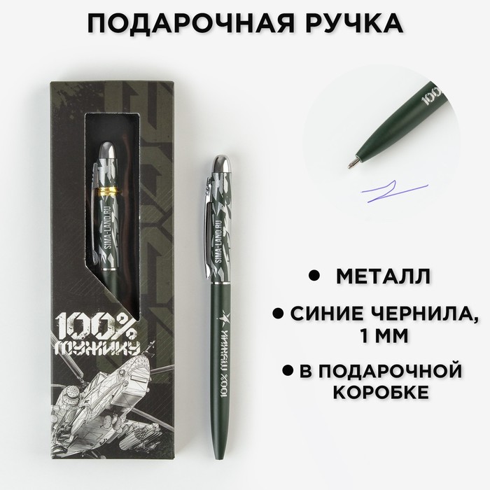 Подарочная ручка «100% мужик», матовая, металл