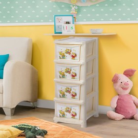 

Комод детский 4-х секционный Little Angel Bears, цвет слоновая кость