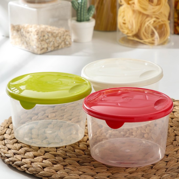 Контейнер пищевой 750 мл круглый "Браво", цвет МИКС