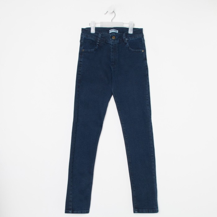 фото Брюки (джинсы) для мальчика а.341537, цвет темно-синий, рост 152 см bebus