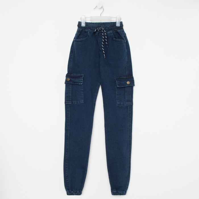 фото Брюки (джинсы) для мальчика а.341203, цвет темно-синий, рост 170 см bebus