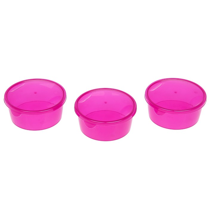 Набор пищевых контейнеров 500 мл круглый "Браво", 3 шт, цвет МИКС