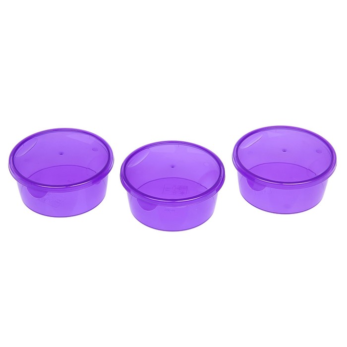 Набор пищевых контейнеров 500 мл круглый "Браво", 3 шт, цвет МИКС