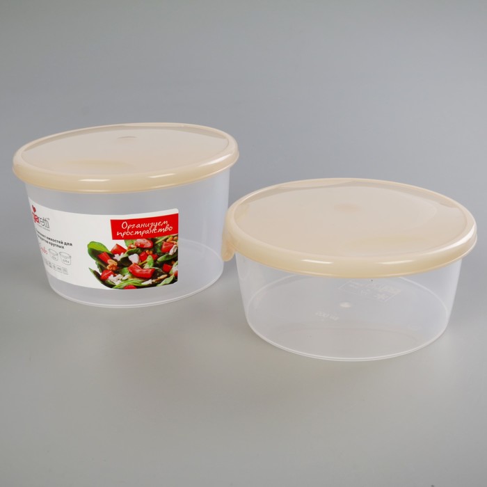 Набор пищевых контейнеров "Браво", 2 шт: 500 мл; 770 мл, цвет МИКС
