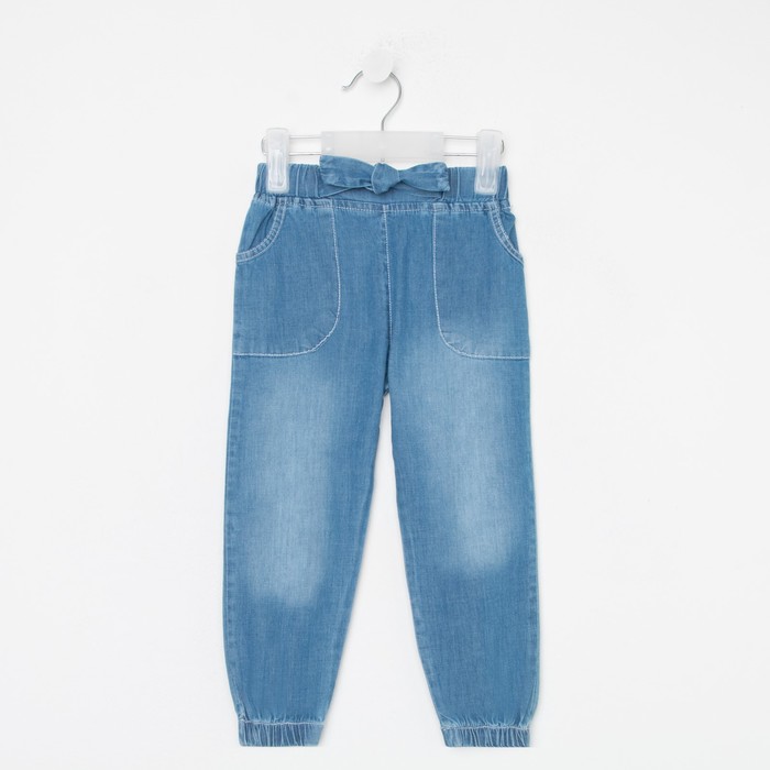 фото Брюки (джинсы) для девочки а.331843, цвет синий, рост 80 см bebus
