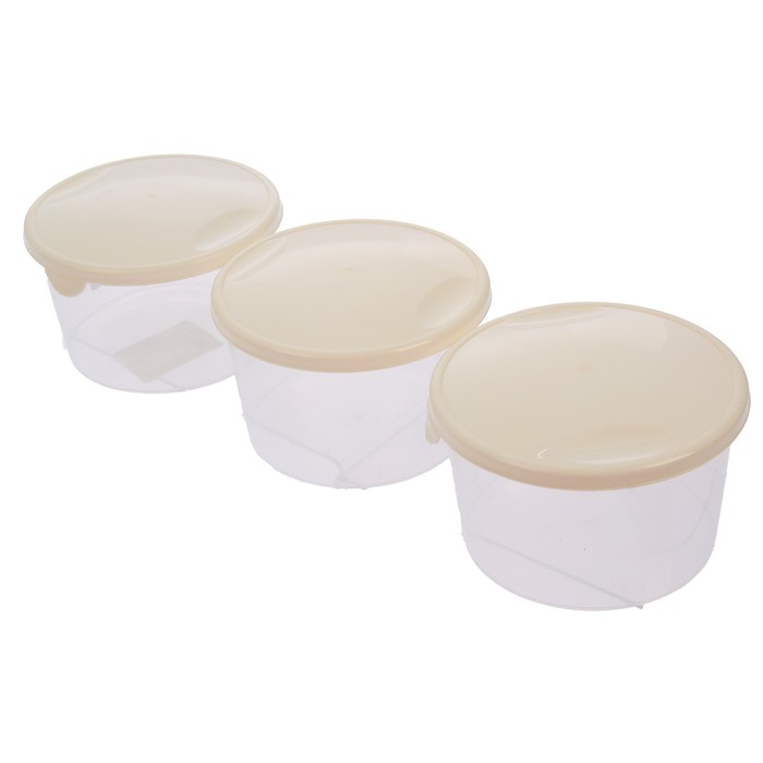 Набор пищевых контейнеров круглых 750 мл "Браво", 3 шт, цвет МИКС