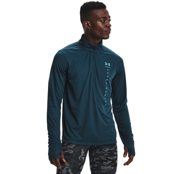 фото Лонгслив мужской under armour speed stride shock half zip, размер 50-52 (1356174-413)