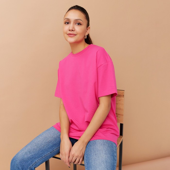 

Футболка женская MINAKU OVERSIZE FIT: цвет фуксия, р-р 54