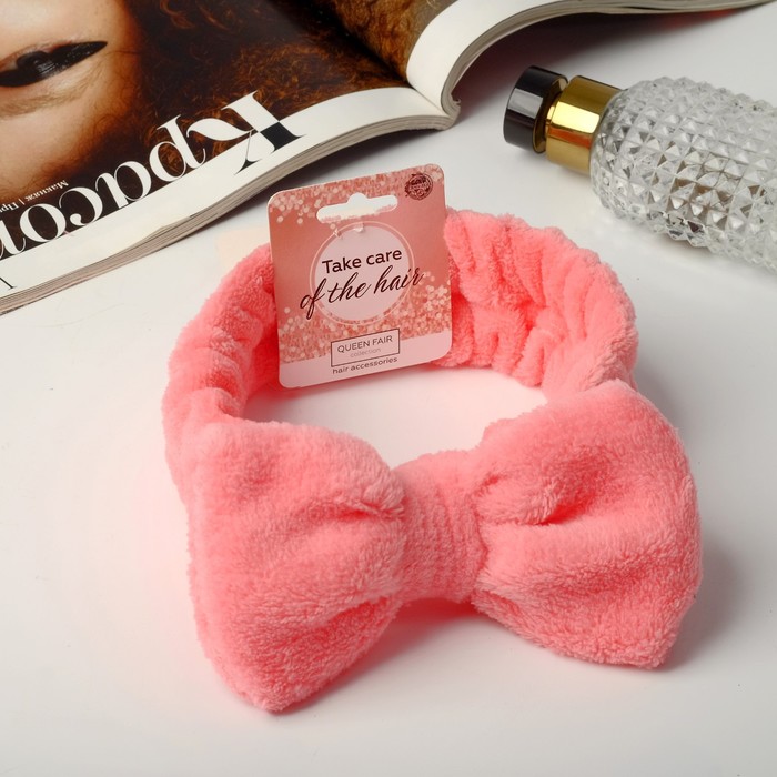 фото Повязка для волос "классика" 18х5,5 см, розовый queen fair