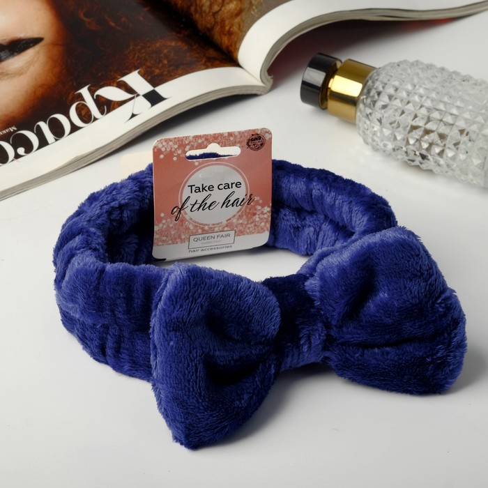 фото Повязка для волос "классика" 18х5,5 см, синий queen fair