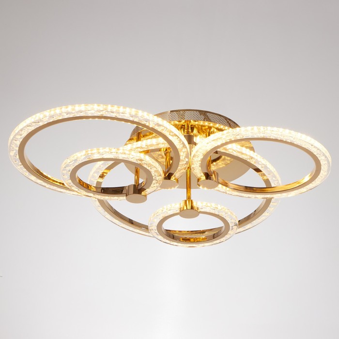 

Люстра с ПДУ 1833/5GD LED 130Вт 3000-6000К диммер хромированное золото 59,5х59,5х13 см BayerLux 6489