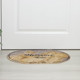 

Коврик придверный грязезащитный Доляна Welcome Home, 40×60 см, цвет золотой