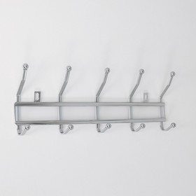 

Вешалка настенная Доляна «Рейн», на 5 двойных крючков, 41,5×14×5,5 см