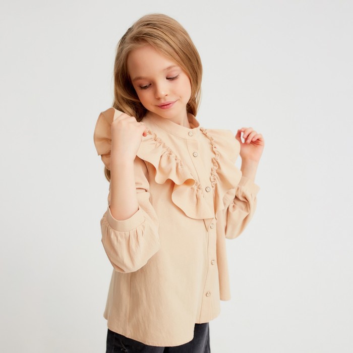 Блузка для девочки MINAKU цвет бежевый, рост 134 см