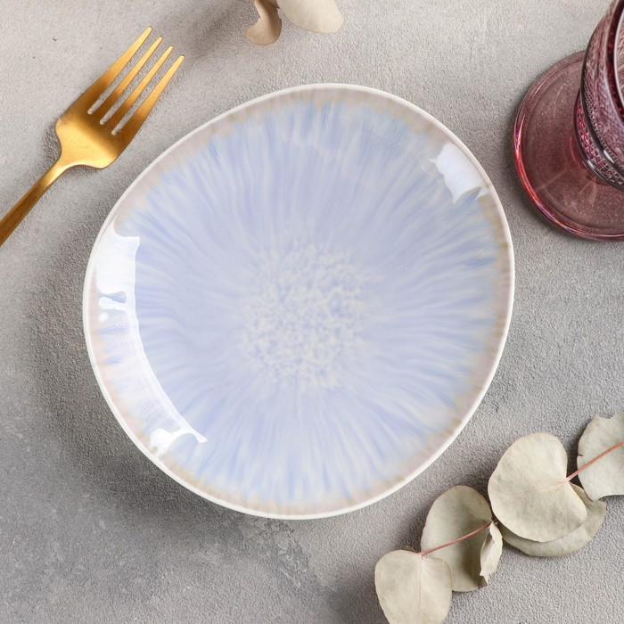 Тарелка керамическая пирожковая «Гравитация», d=17 см, цвет голубой тарелка керамическая пирожковая доляна моника d 17 5 см цвет белый